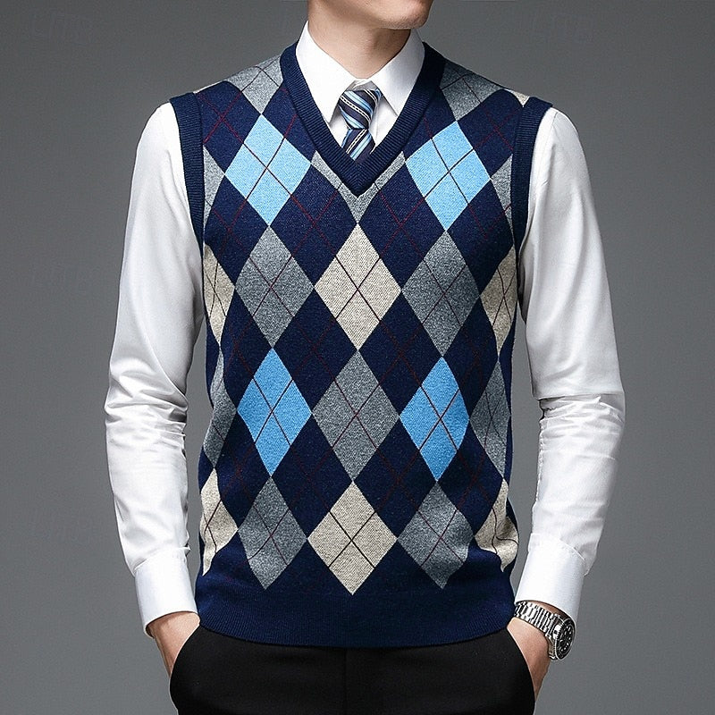 Bernard | Argyle V-Neck Sweater Vest