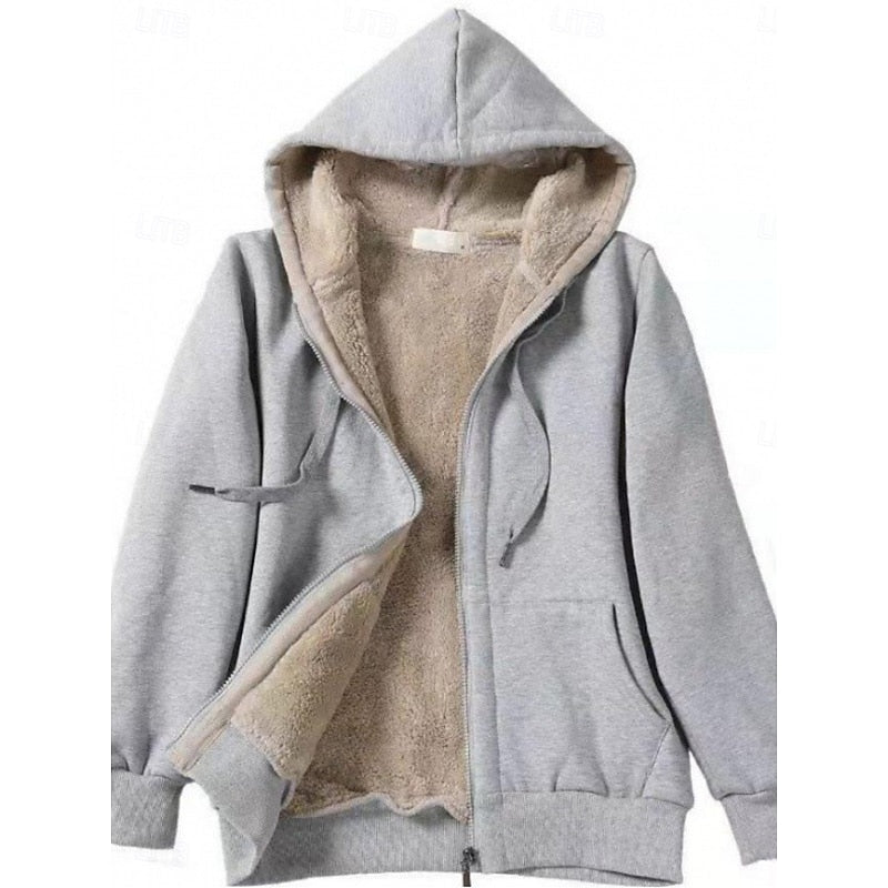 Delphine | Cozy Hooded Zip Jacket