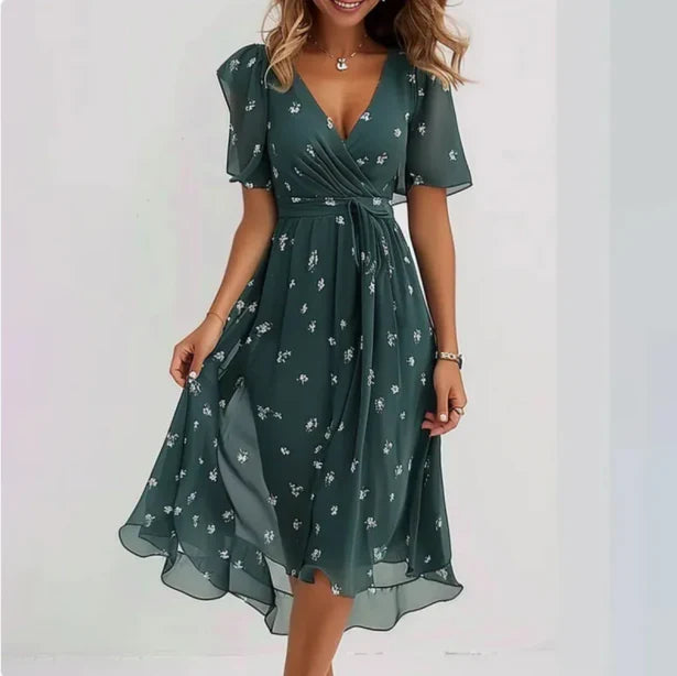 Lydia | V-Neck Short-Sleeve Summer Dress