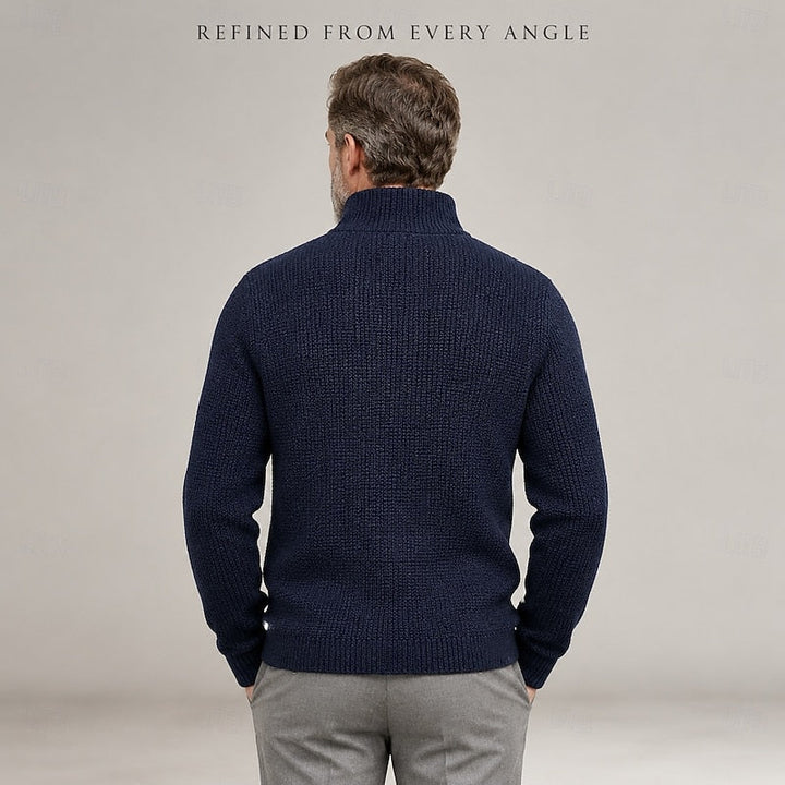 Theron | Textured Stand-Collar Cardigan