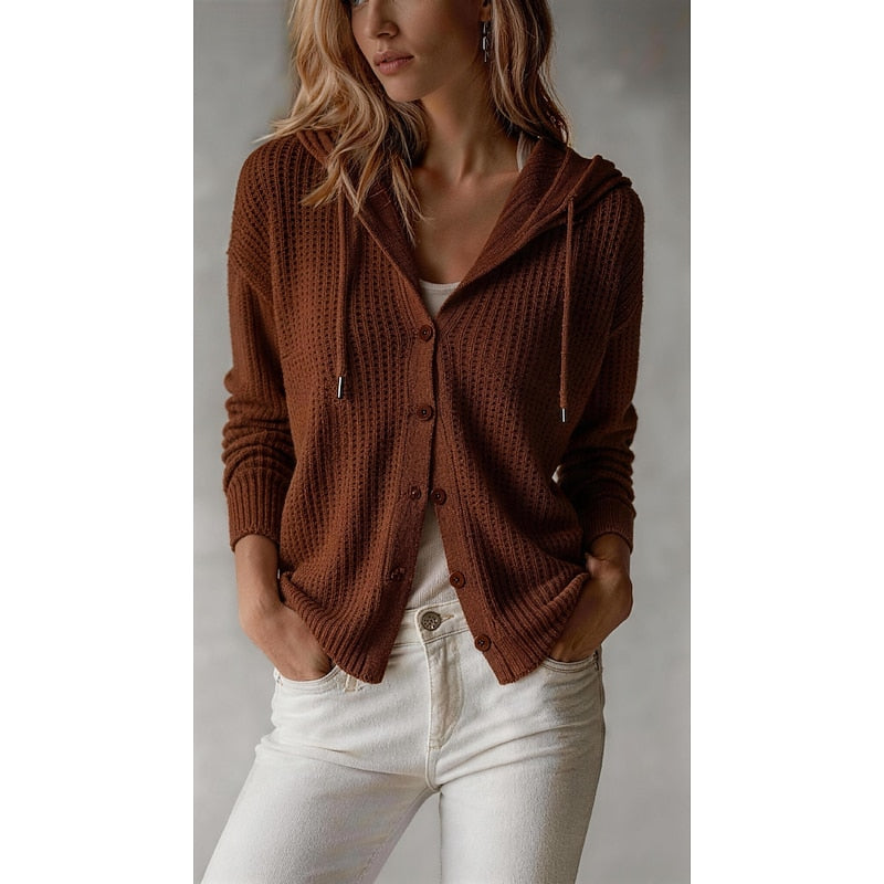 Lucinda | Hooded Button-Front Cardigan