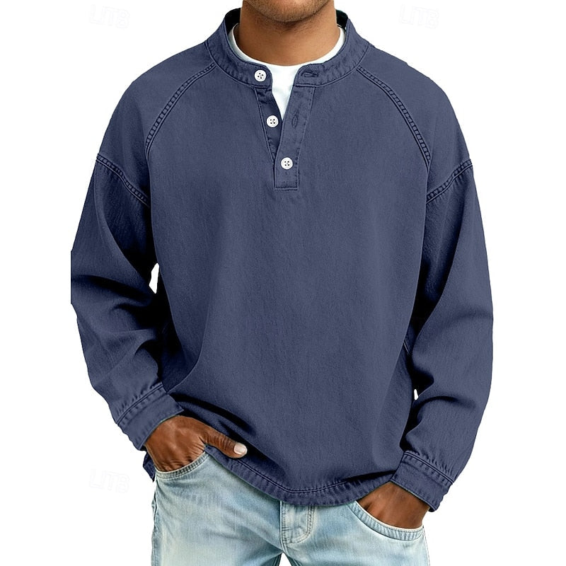 Colby | Vintage Washed Henley Shirt