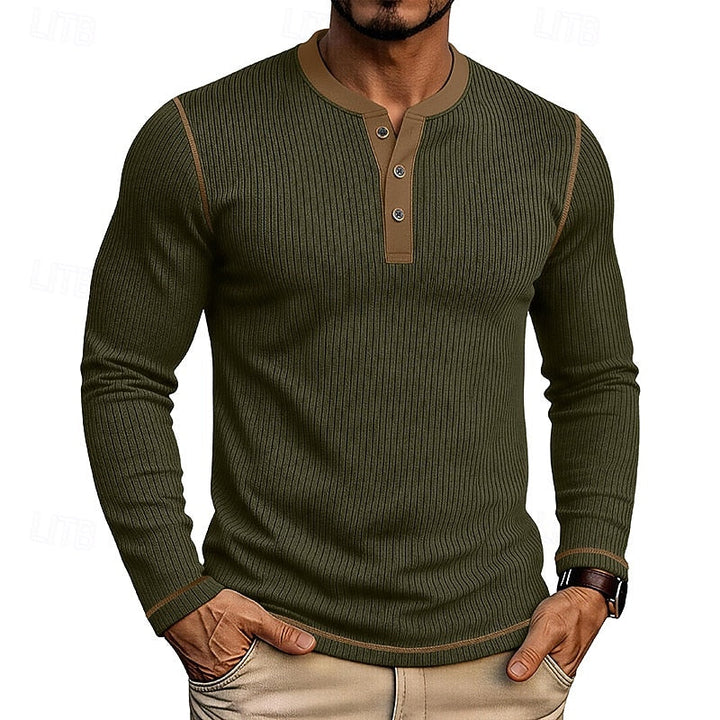 Jared | Ribbed Henley Shirt