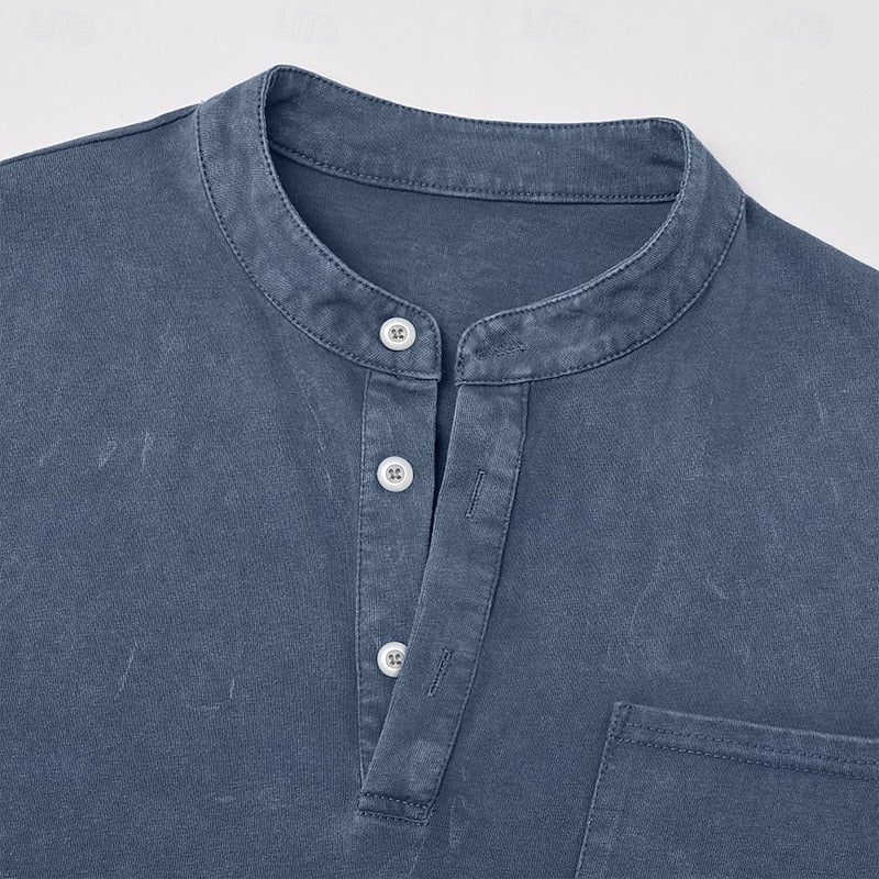 Blaine | Vintage Washed Henley Shirt