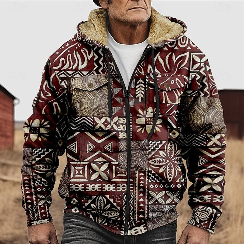 Elias | Patterned Zip Hooded Jacket