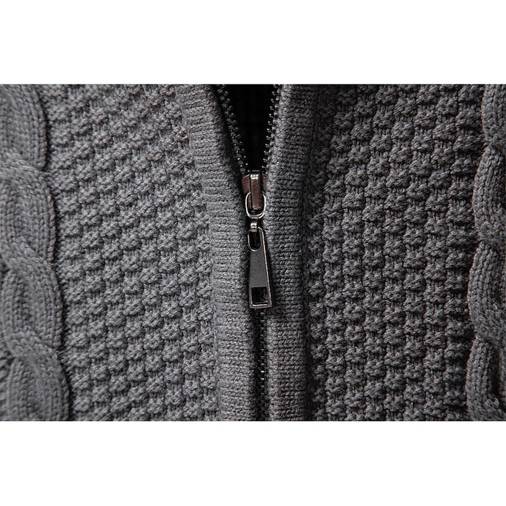 Gerard | Textured Zip-Up Cardigan