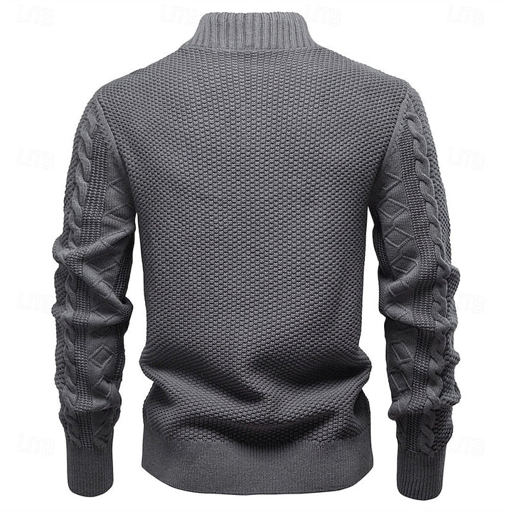 Gerard | Textured Zip-Up Cardigan