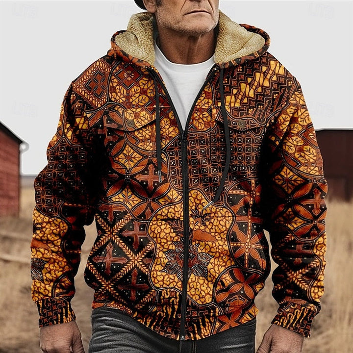 Elias | Patterned Zip Hooded Jacket