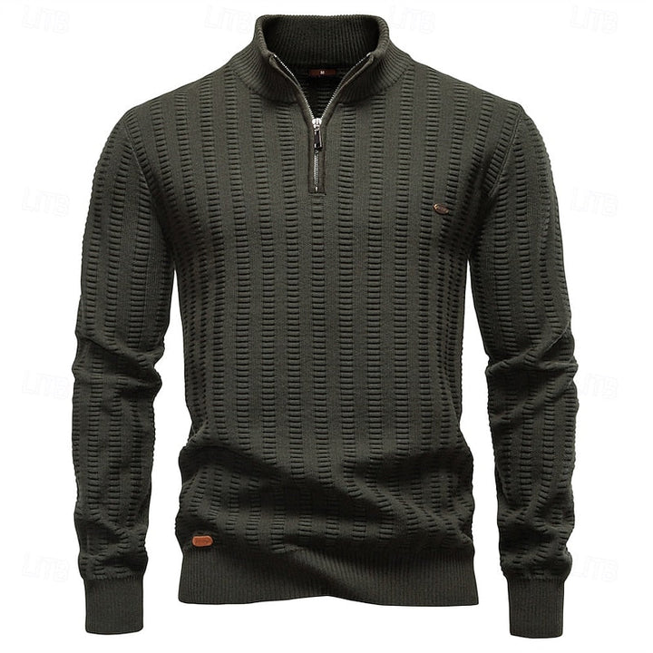 Sheldon | Textured Half-Zip Sweater