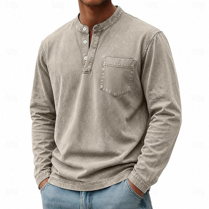 Blaine | Vintage Washed Henley Shirt