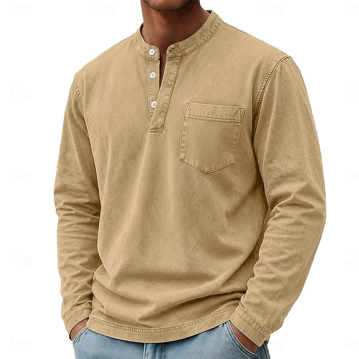 Blaine | Vintage Washed Henley Shirt