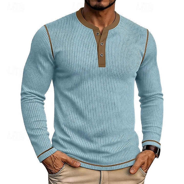 Jared | Ribbed Henley Shirt