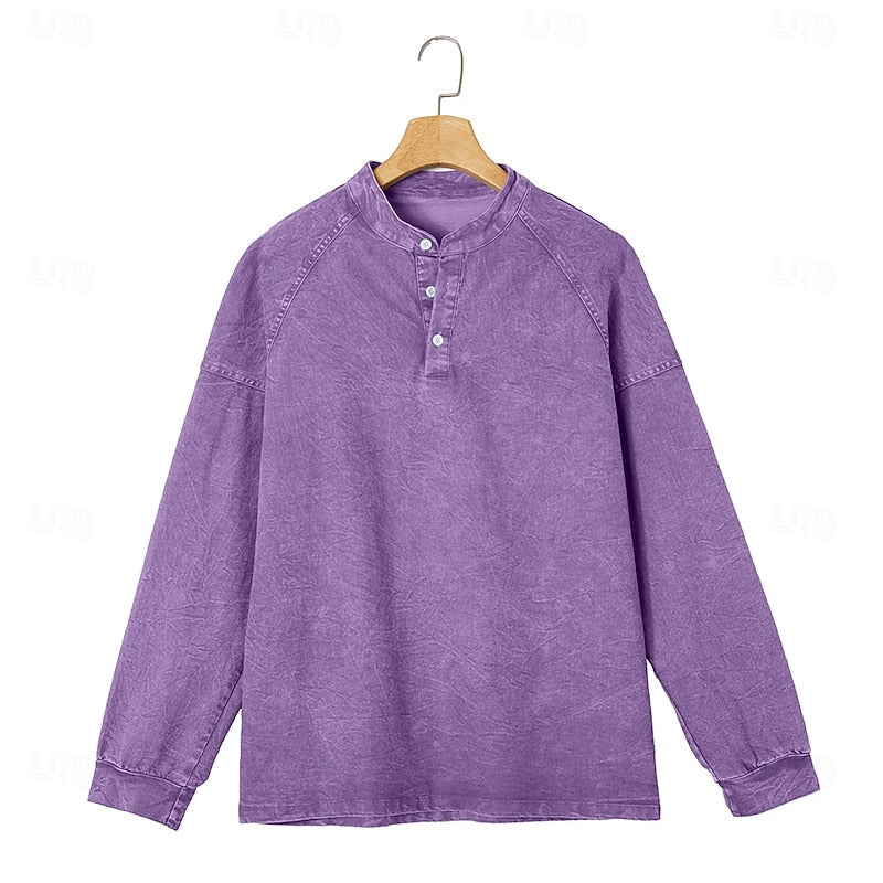 Colby | Vintage Washed Henley Shirt