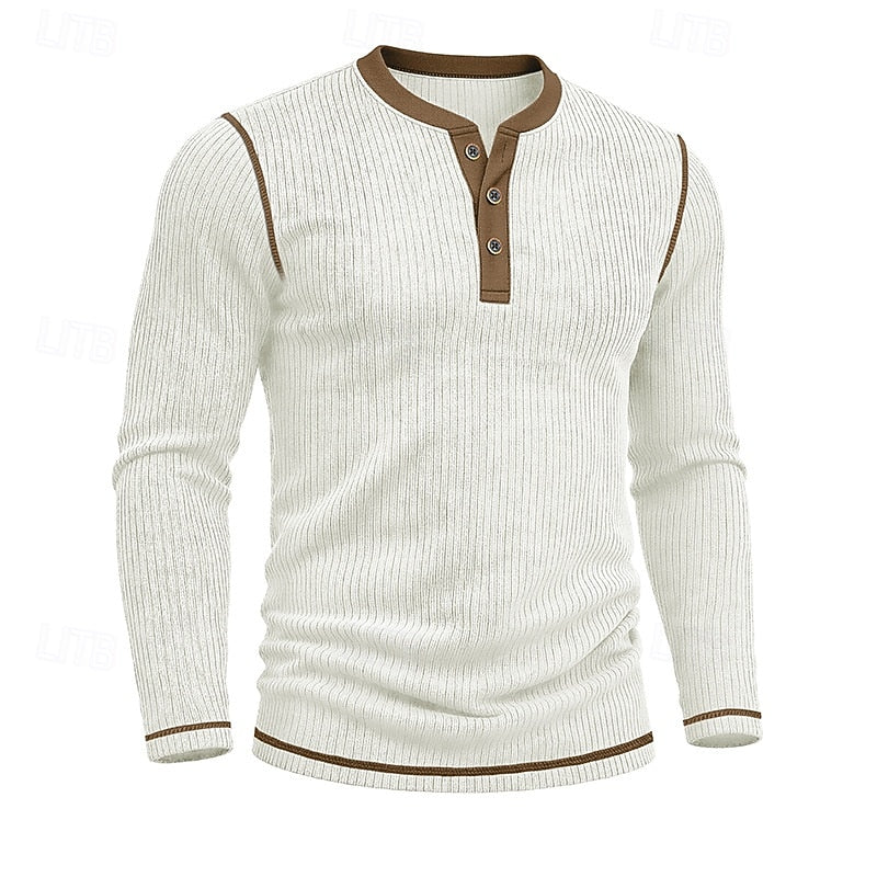 Jared | Ribbed Henley Shirt