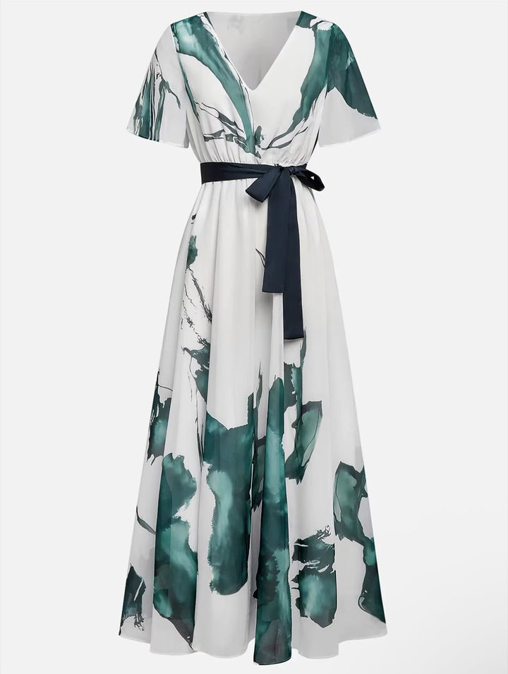 Marissa | Watercolor Print Long Dress