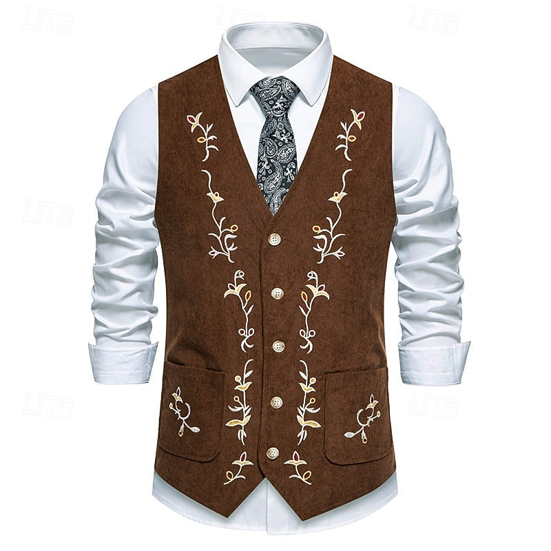 Otis | Embroidered Single-Breasted Waistcoat