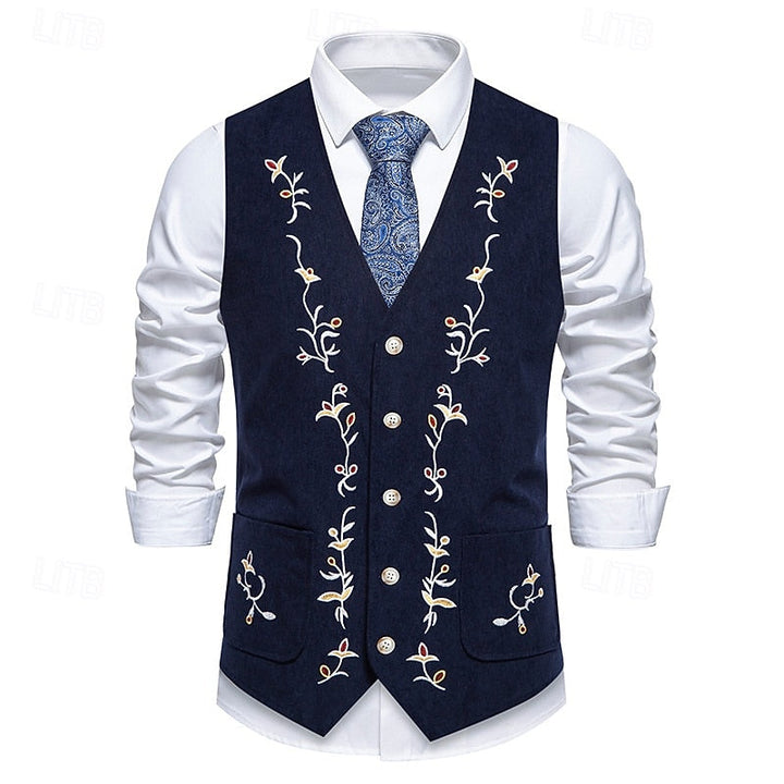Otis | Embroidered Single-Breasted Waistcoat