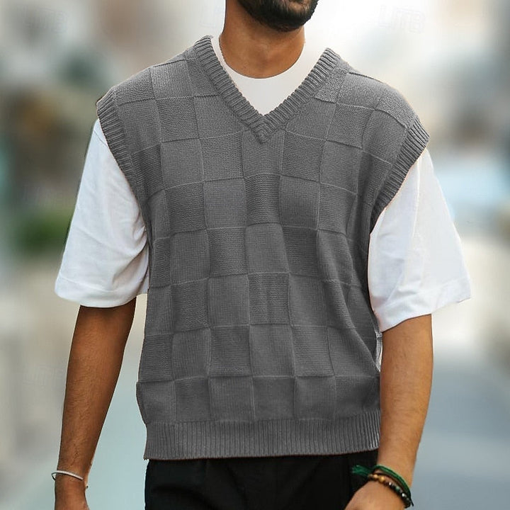 Maurice | Textured V-Neck Sweater Vest