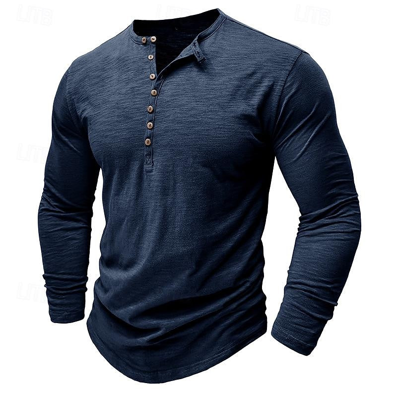 Ashton | Classic Long-Sleeve Henley Shirt