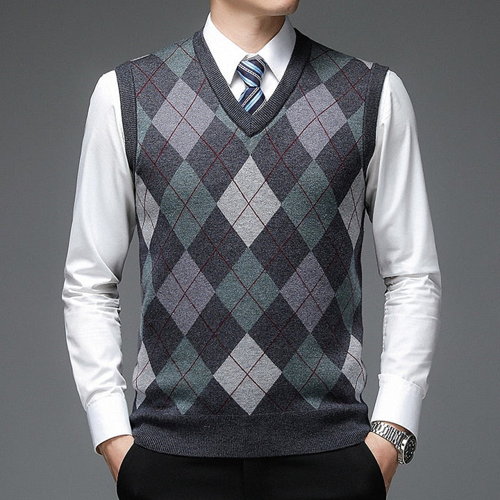 Bernard | Argyle V-Neck Sweater Vest