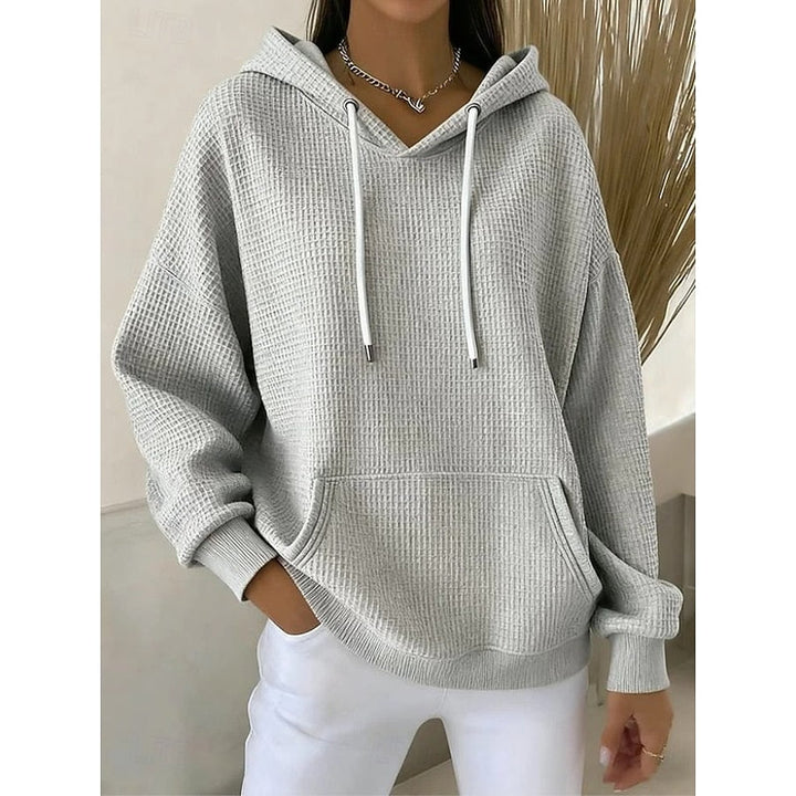 By Kim | Textured Drawstring Hoodie