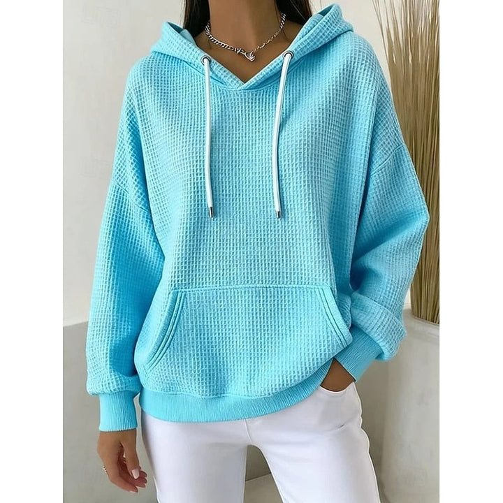 By Kim | Textured Drawstring Hoodie