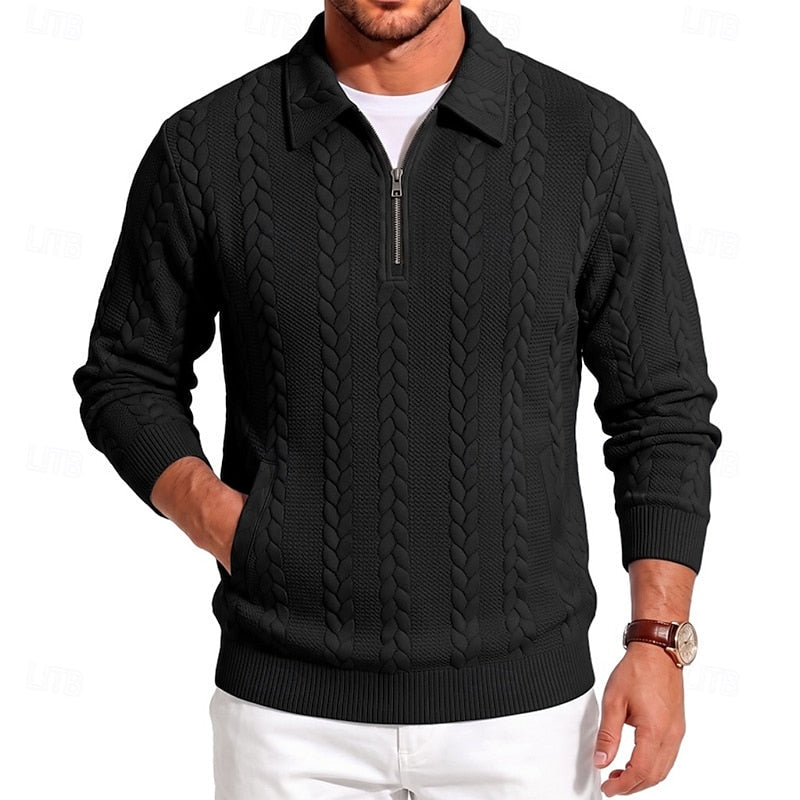 Chase | Textured Quarter-Zip Sweater