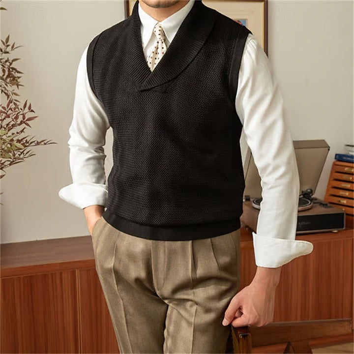 Alden | Shawl-Collar Knit Sweater Vest