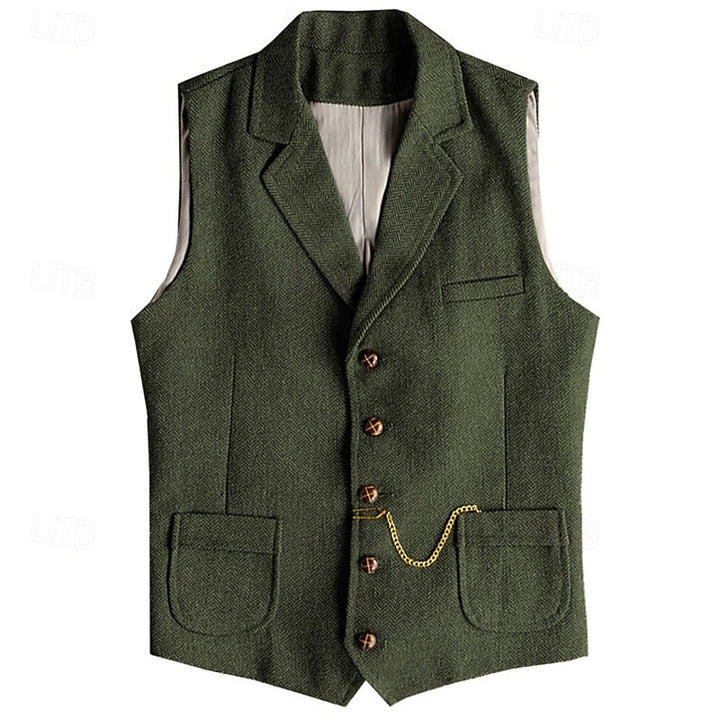 Desmond | Herringbone Tailored Waistcoat