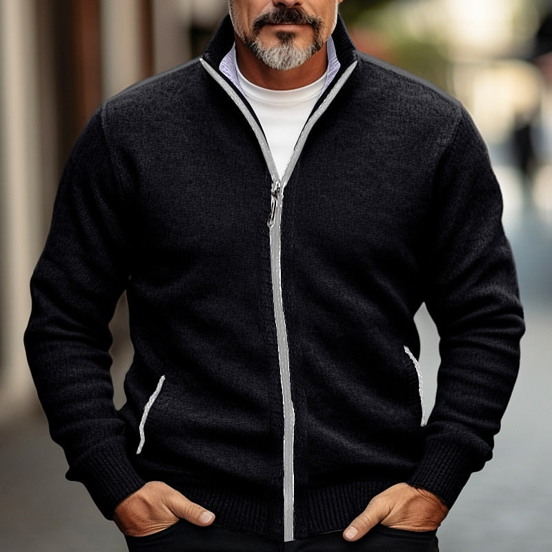 Howard | Stand-Collar Zip Cardigan