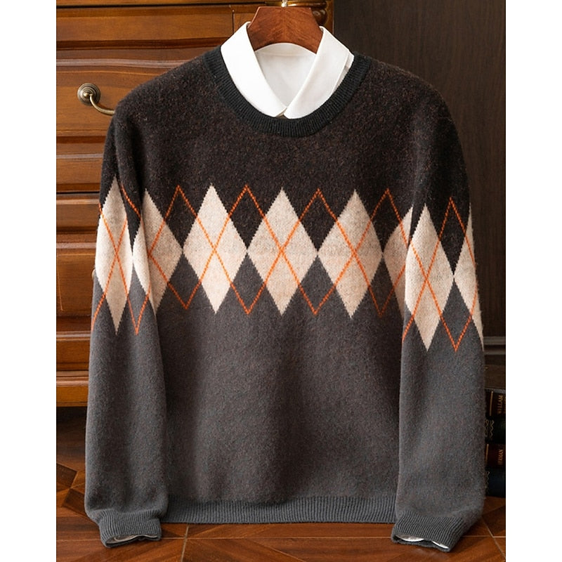 Randall | Classic Argyle Crew Neck Sweater
