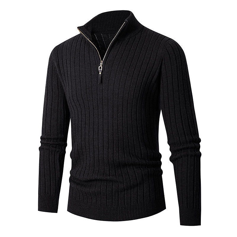 Gavin | Ribbed Quarter-Zip Sweater