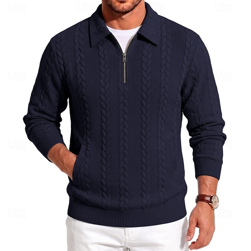 Chase | Textured Quarter-Zip Sweater