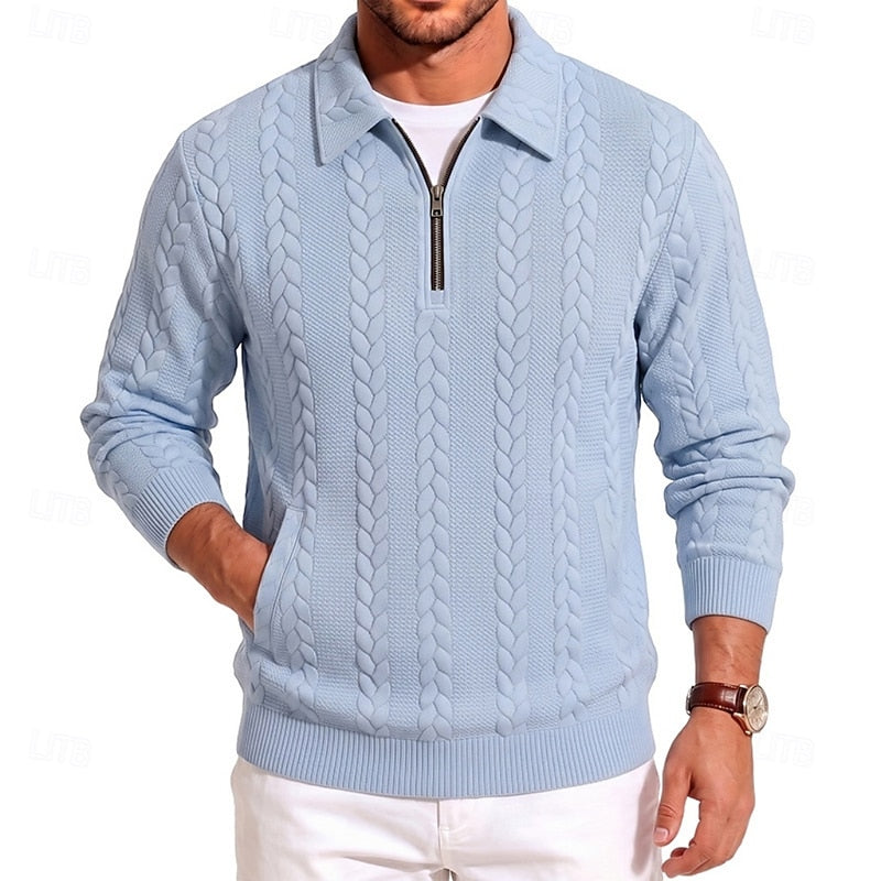 Chase | Textured Quarter-Zip Sweater