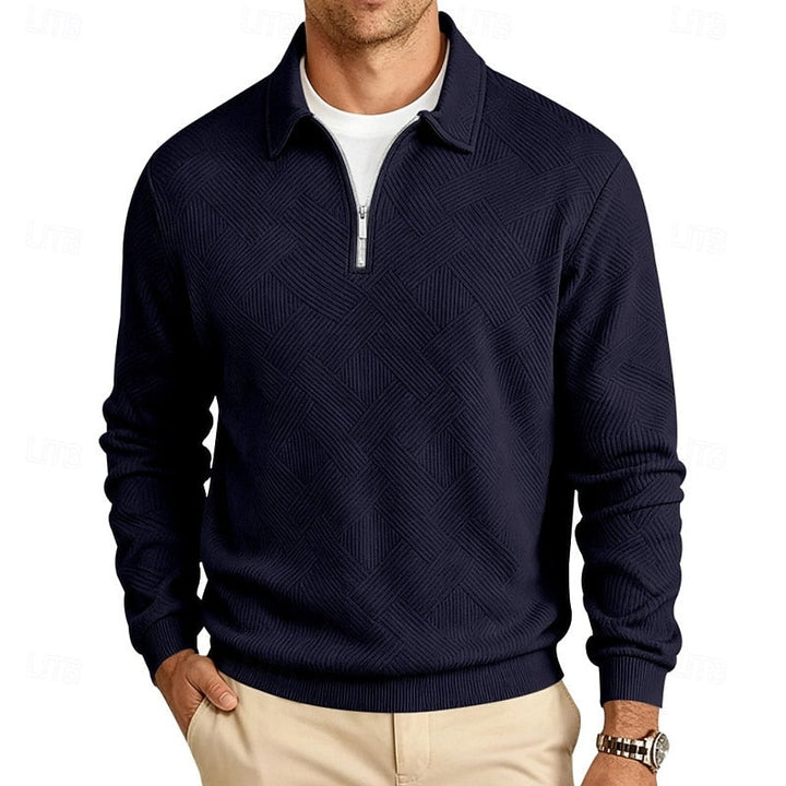 Reginald | Textured Quarter-Zip Pullover