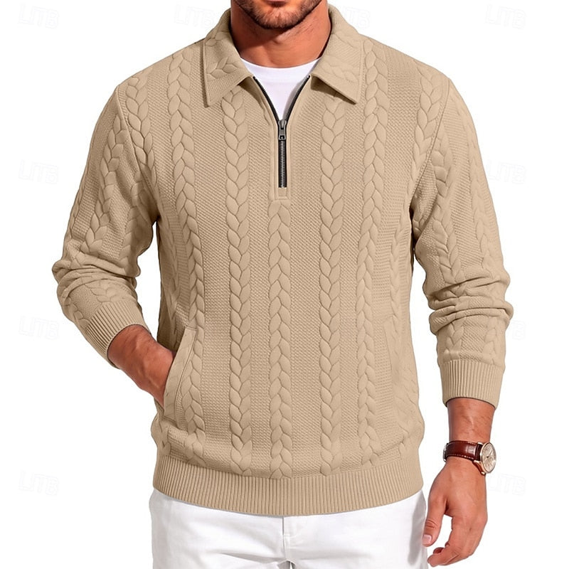 Chase | Textured Quarter-Zip Sweater