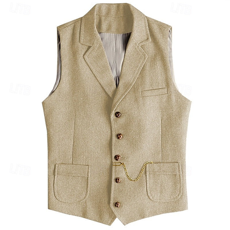 Desmond | Herringbone Tailored Waistcoat