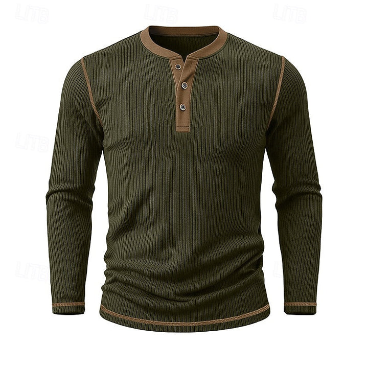Jared | Ribbed Henley Shirt