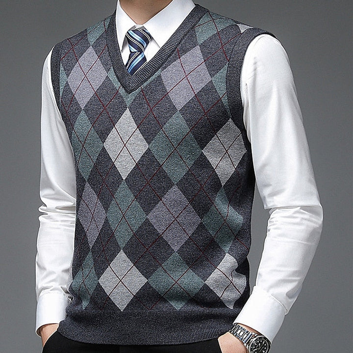 Bernard | Argyle V-Neck Sweater Vest