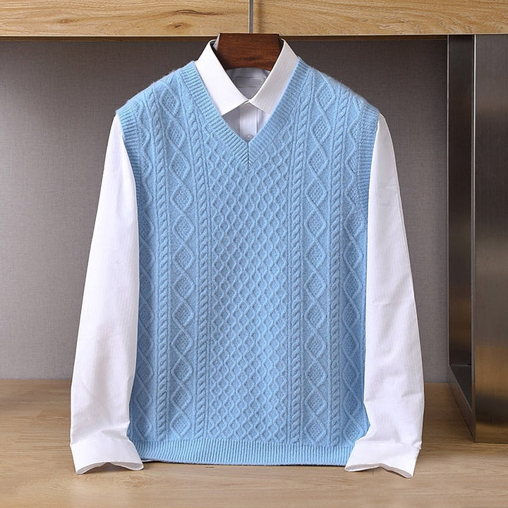 Frederick | Cable-Knit V-Neck Sweater Vest