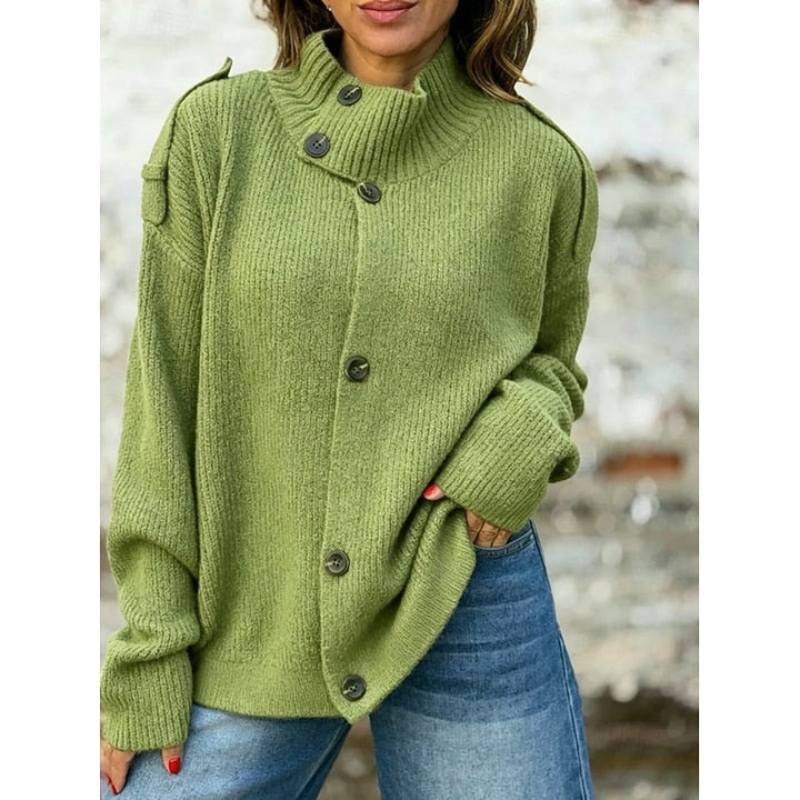 Diane | Buttoned Stand-Collar Cardigan