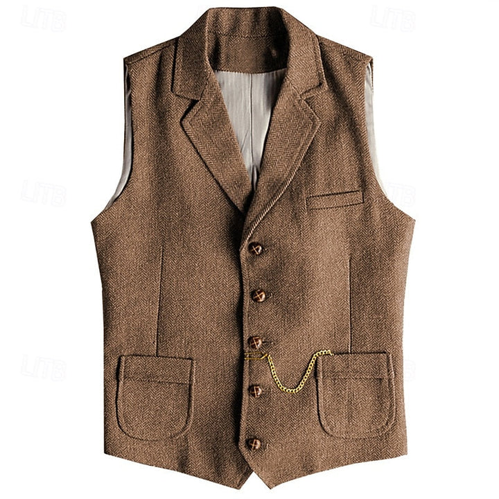 Desmond | Herringbone Tailored Waistcoat