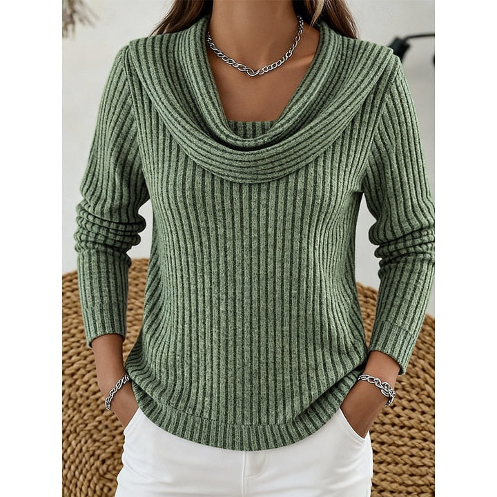 Isadora | Cowl-Neck Ribbed Top