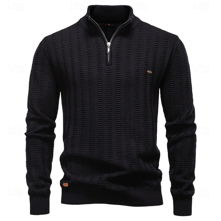 Sheldon | Textured Half-Zip Sweater