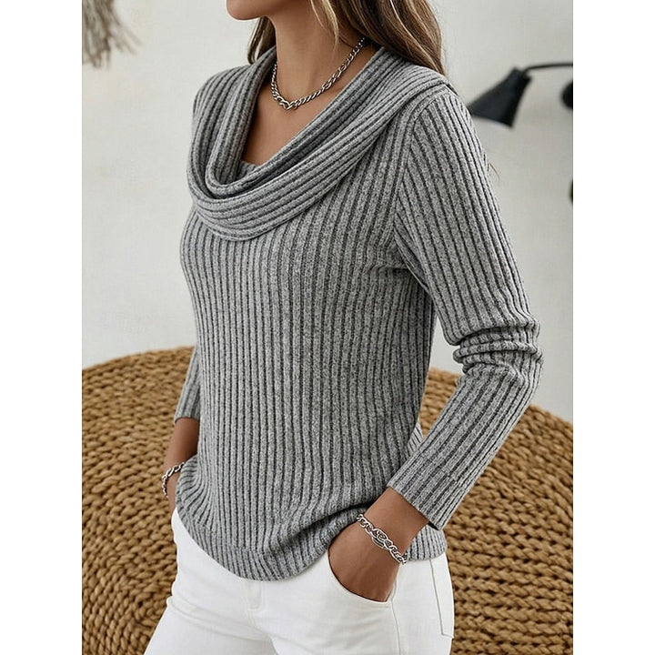Isadora | Cowl-Neck Ribbed Top