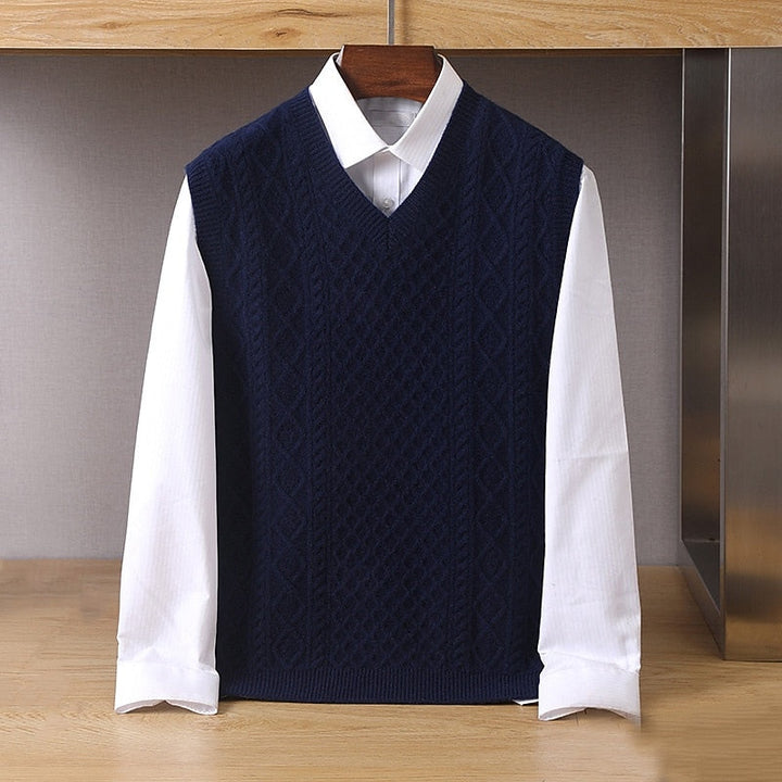 Frederick | Cable-Knit V-Neck Sweater Vest
