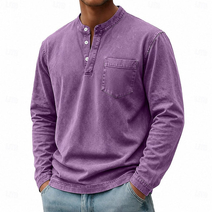 Blaine | Vintage Washed Henley Shirt