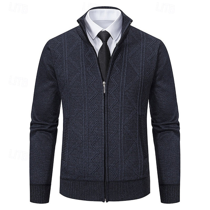 Bernard | Textured Zip-Up Cardigan