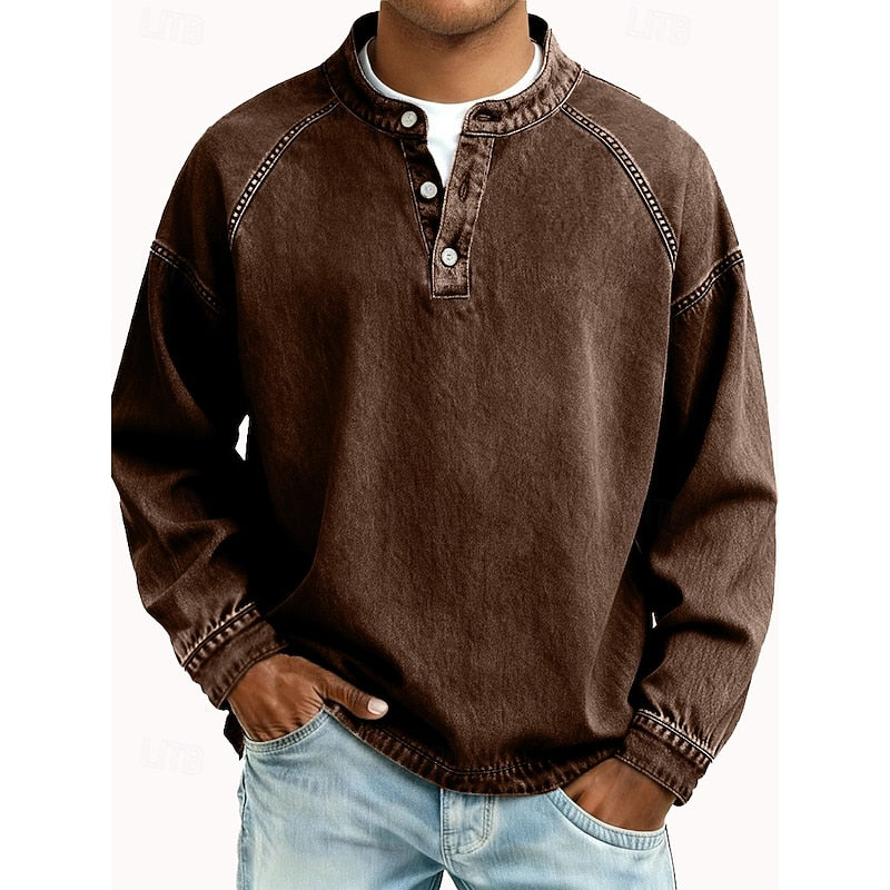 Colby | Vintage Washed Henley Shirt